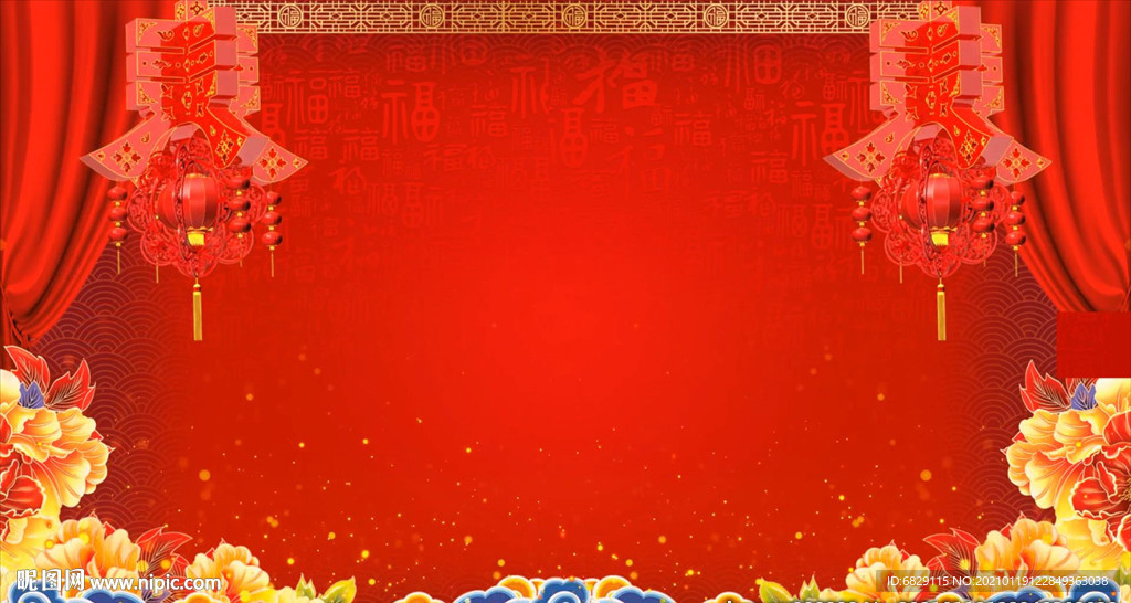 红色新年视频 中国风视频背景