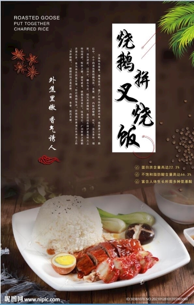 燒鵝拼叉燒飯