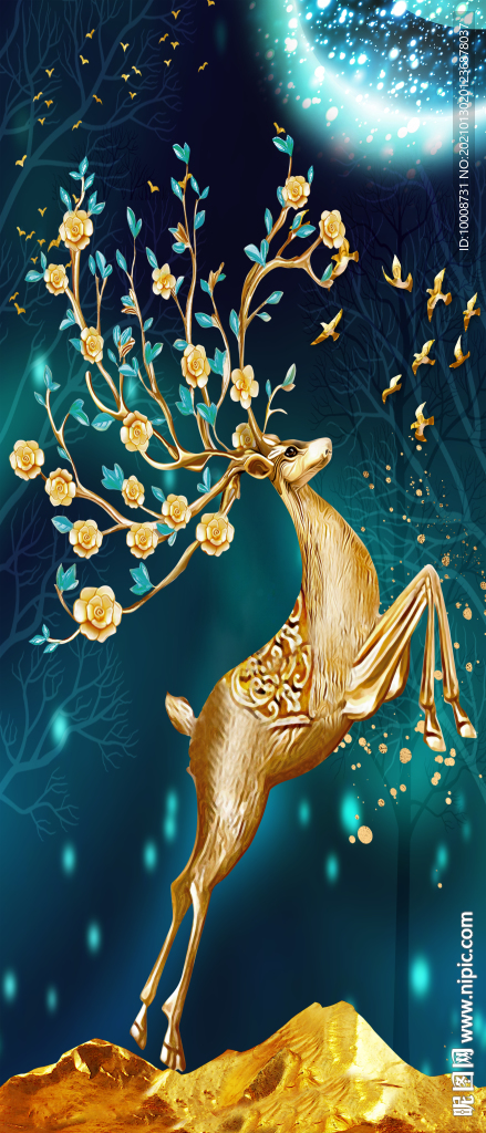 玄關(guān)金色鹿
