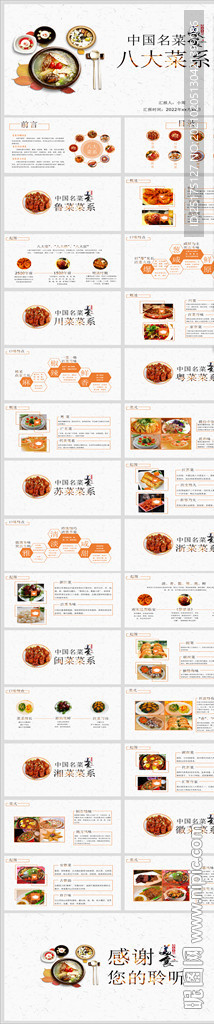 中国传统美食文化介绍PPT模板