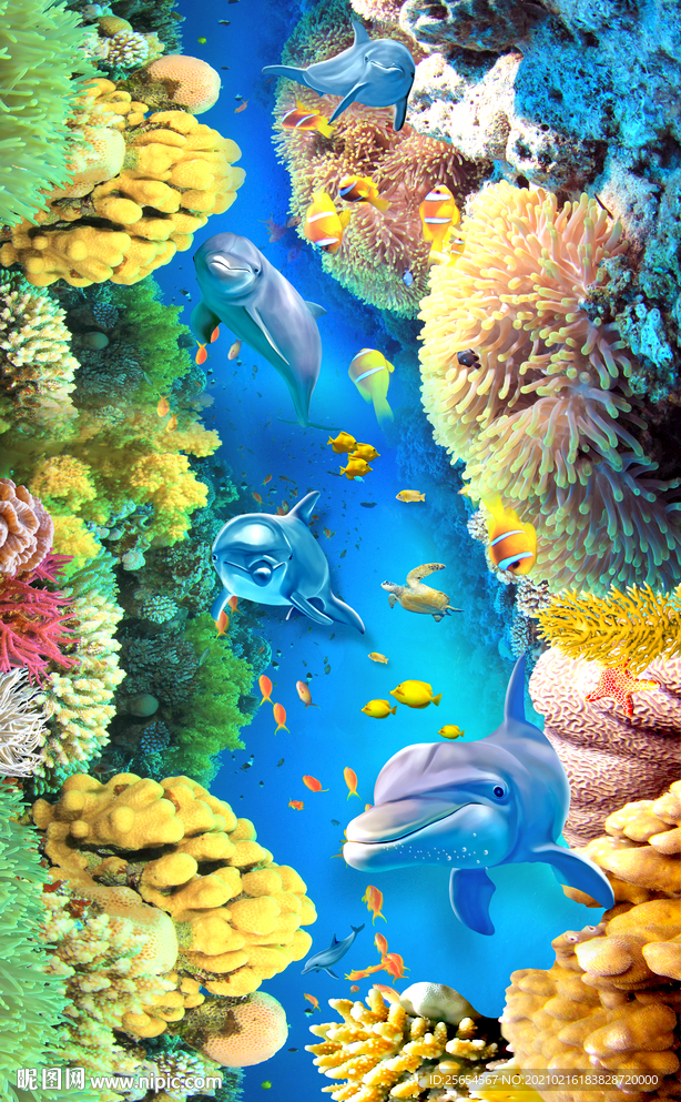 海藻珊瑚3D立体画地板