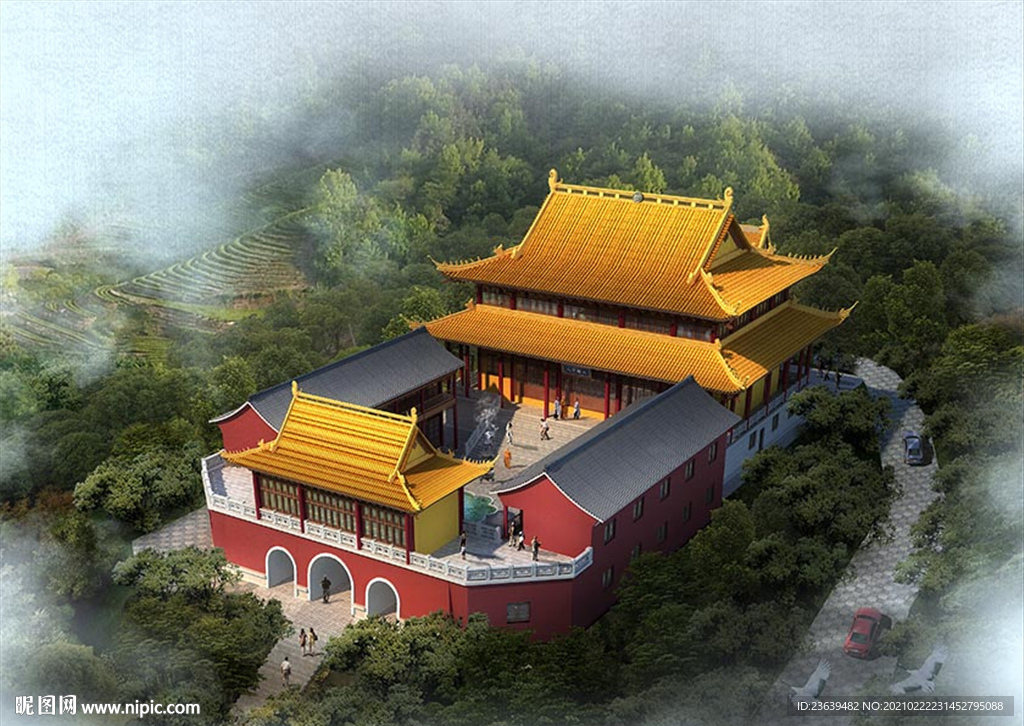 寺廟效果圖