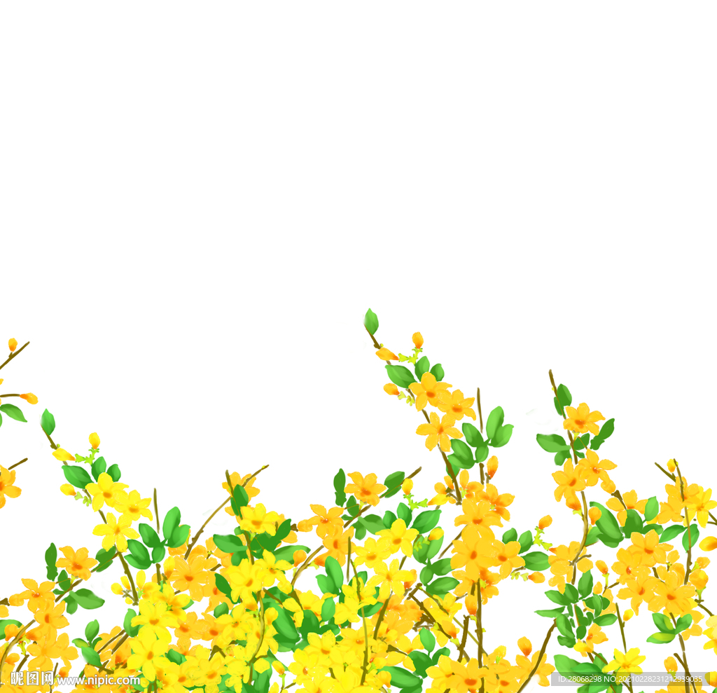 黄色装饰花朵元素