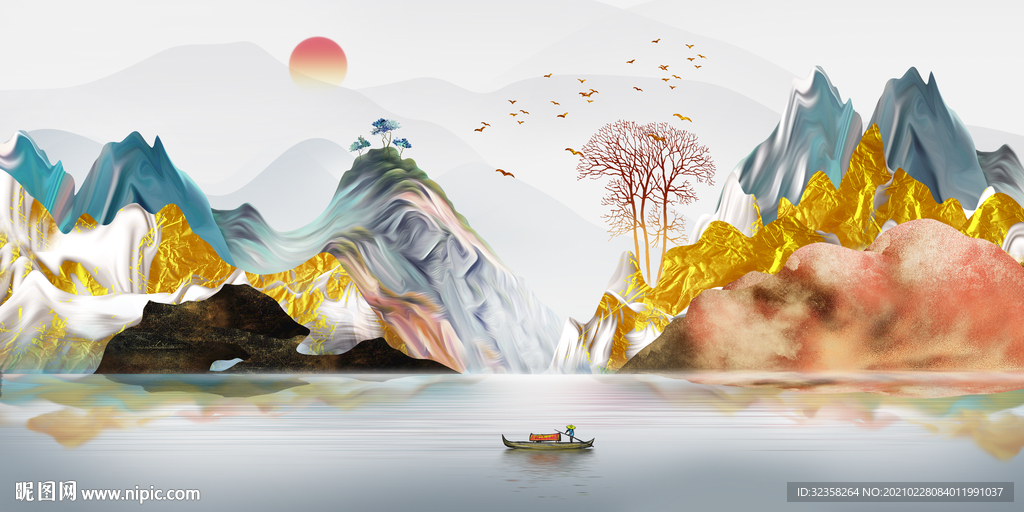 意境山水晶瓷畫