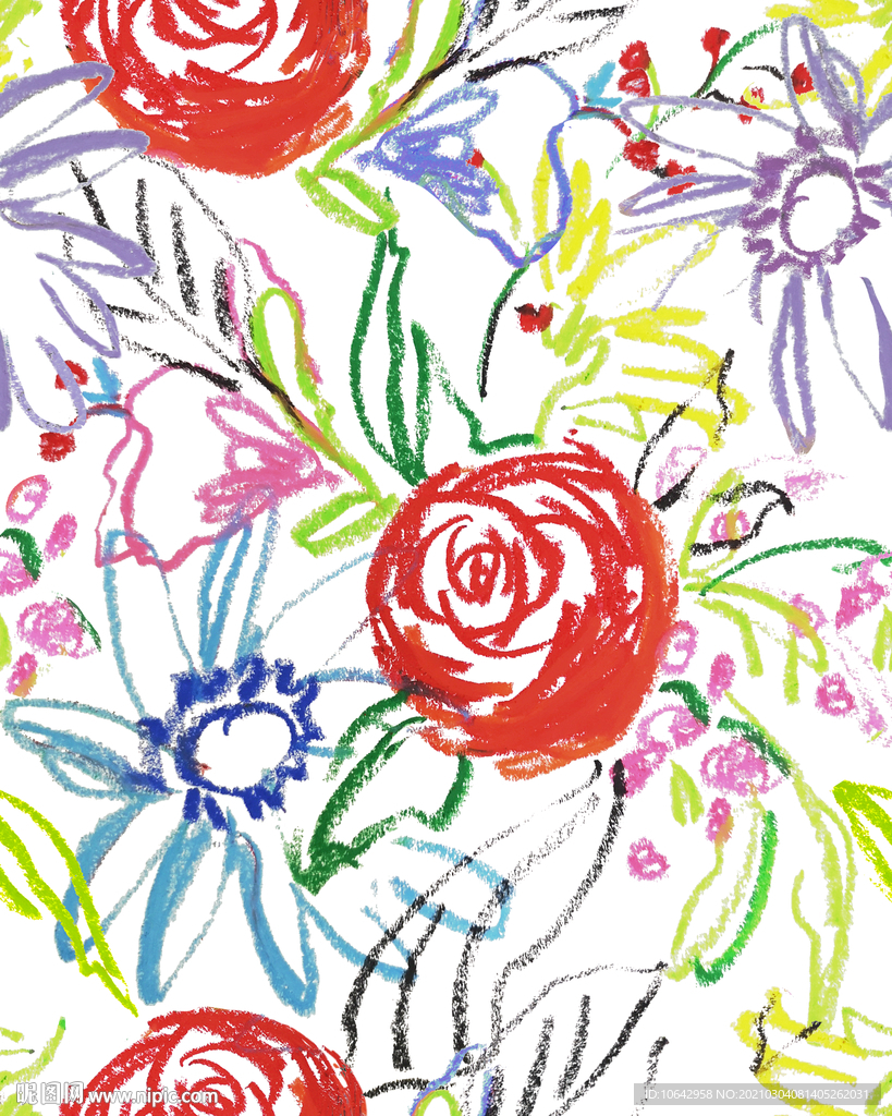 手绘花朵图案