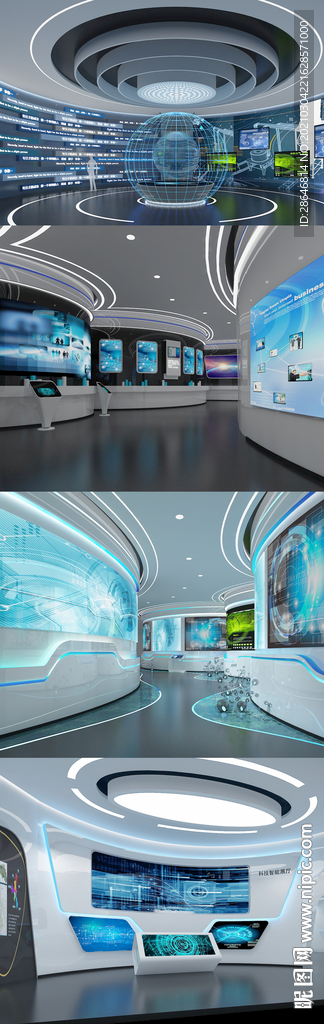 科技智能展廳MAX模型 效果圖