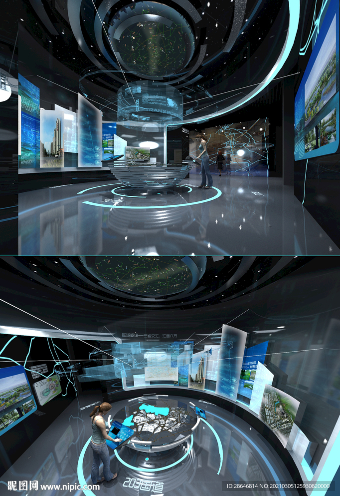 IT技术展厅MAX模型 效果图