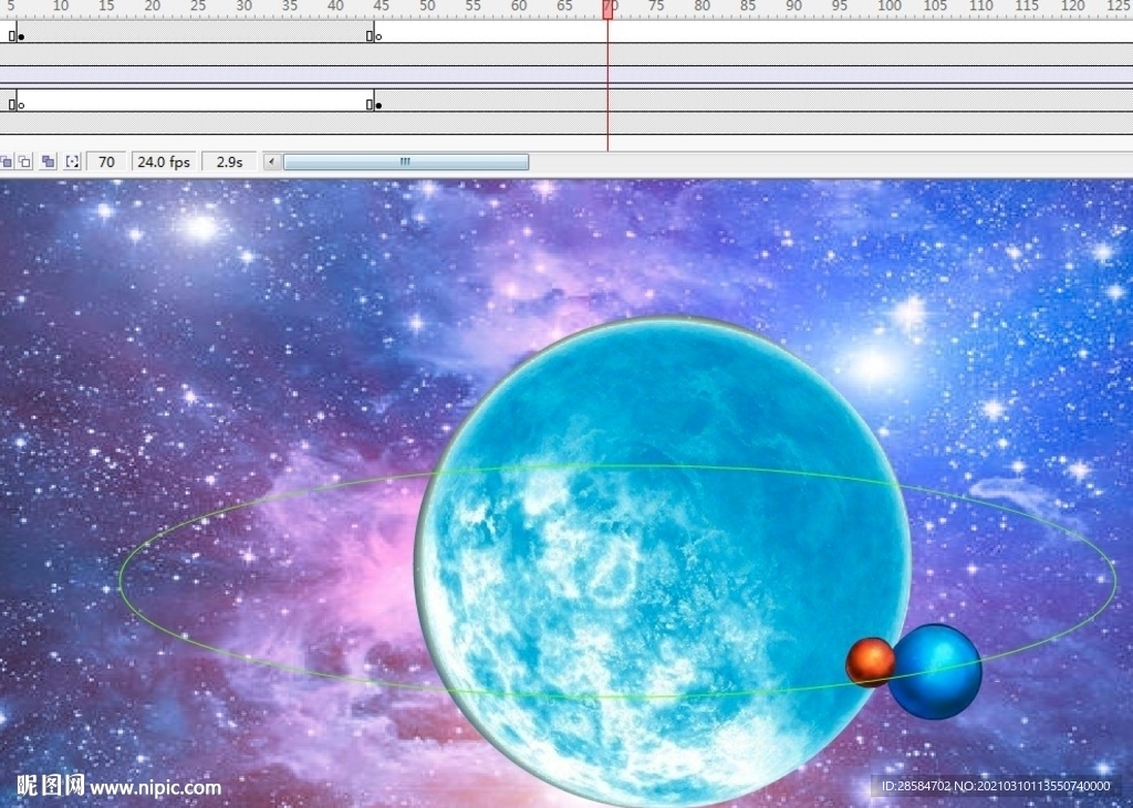星球自转公转的动画
