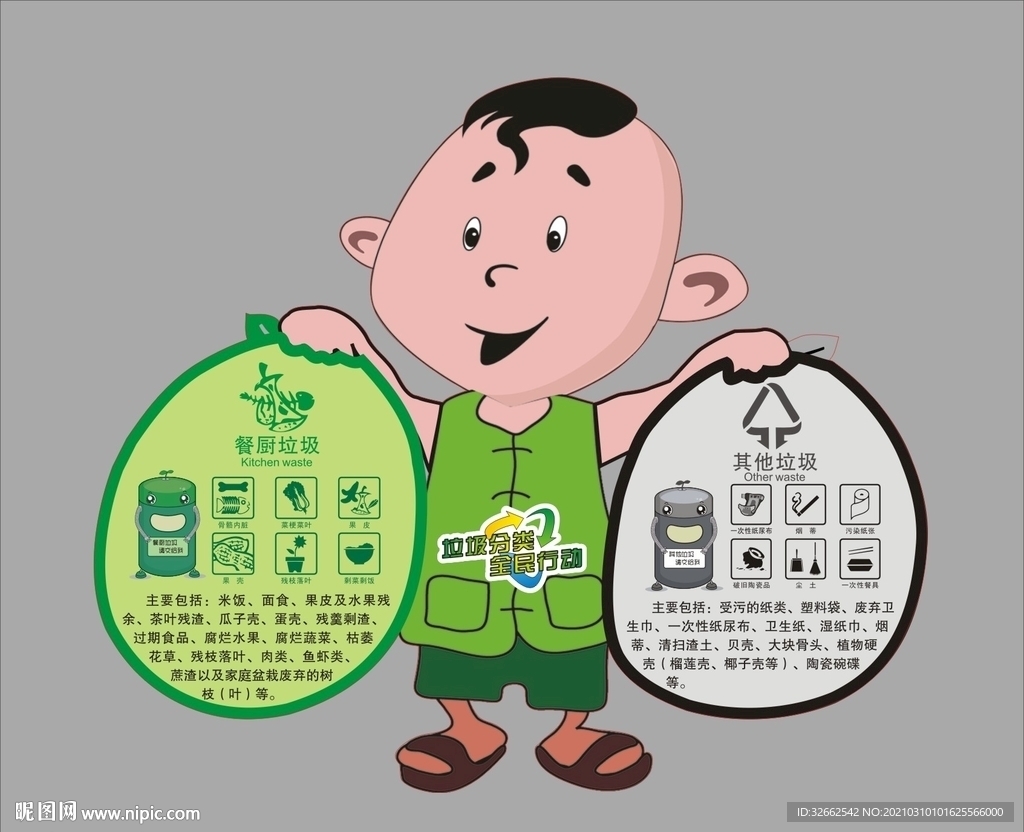 垃圾分類異形公仔畫