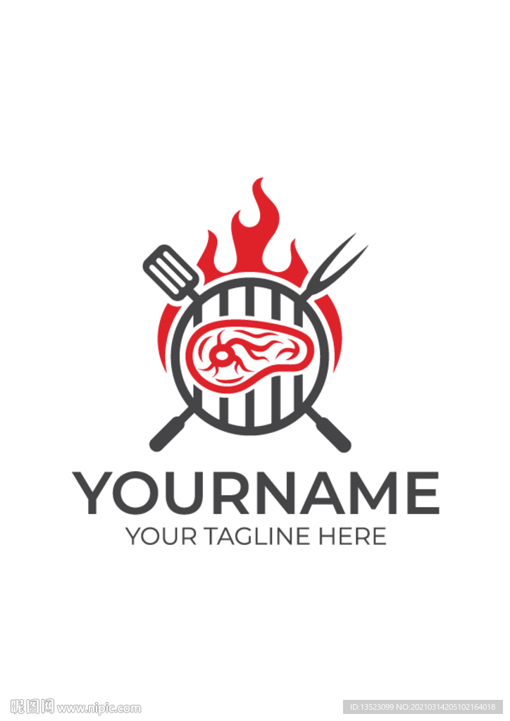 烧烤logo 牛排图标