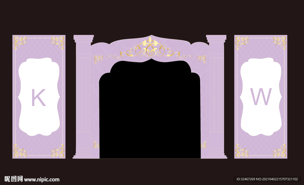 拱门  紫色婚礼背景