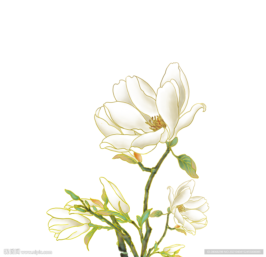 卡通插画植物花朵元素