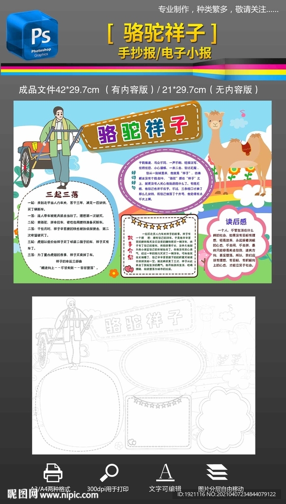 駱駝祥子手抄報(bào)小報(bào)讀書讀后感