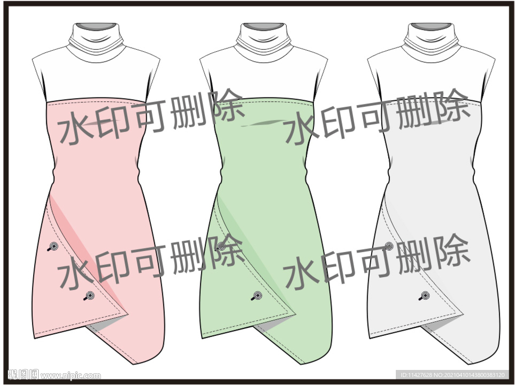 服裝設(shè)計(jì)連衣裙女裝款式襯衫T恤