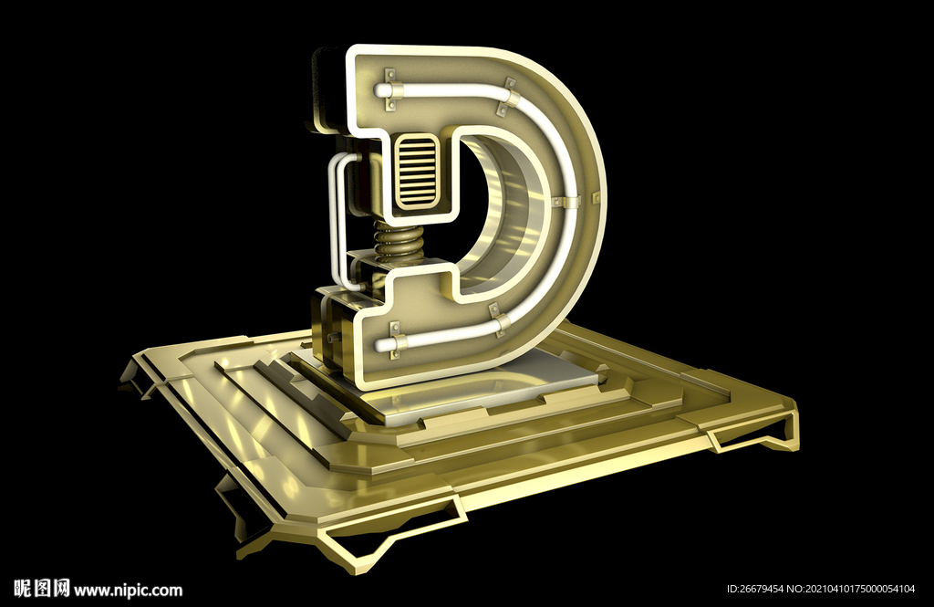 C4D金屬字母