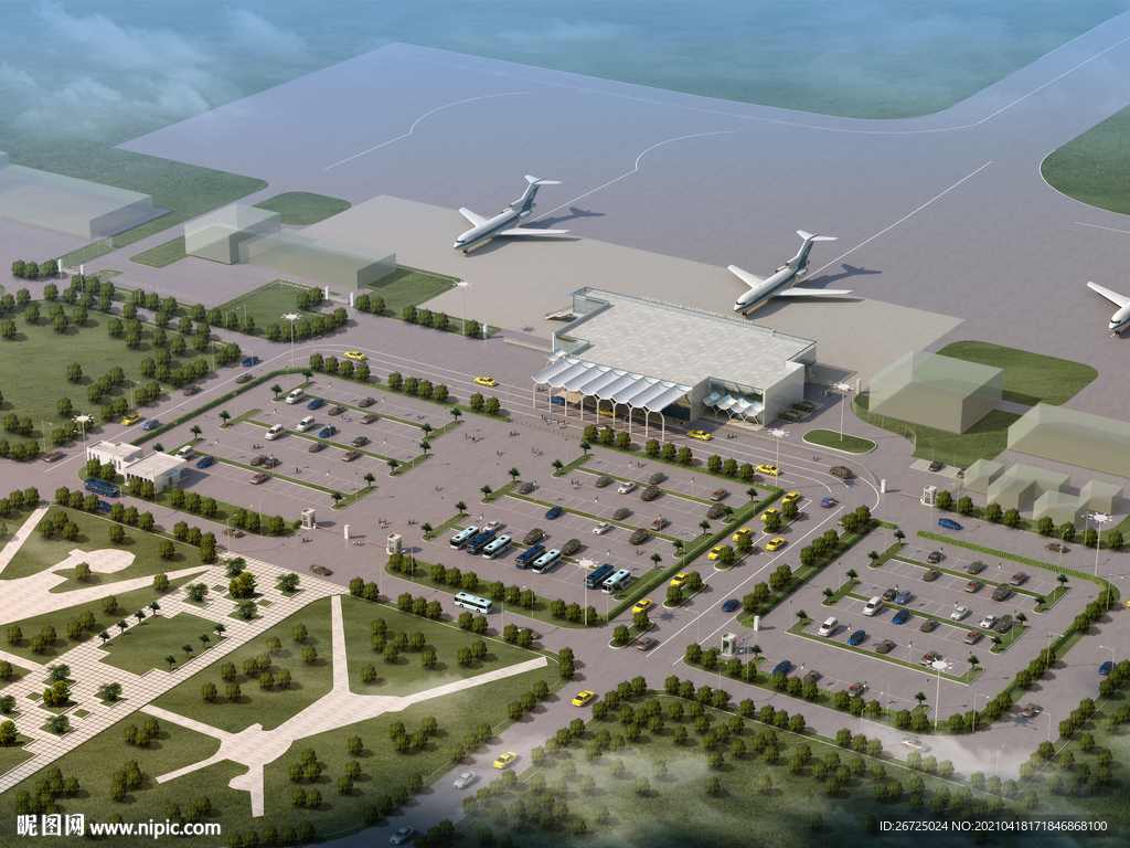 飞机场规划设计案例鸟瞰图