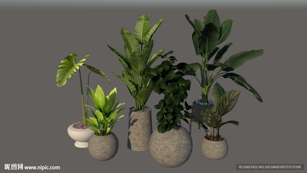 绿植盆栽SU3D模型