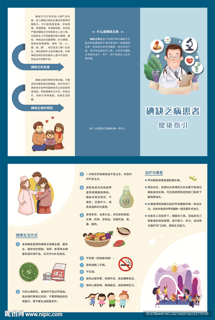 碘缺乏病患者健康指引三折頁(yè)
