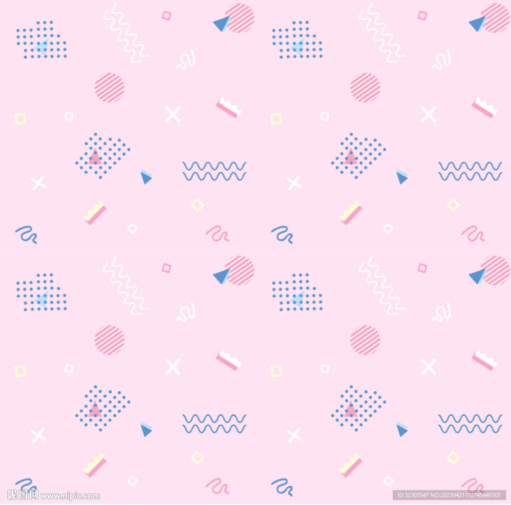孟菲斯幾何無縫批印圖案