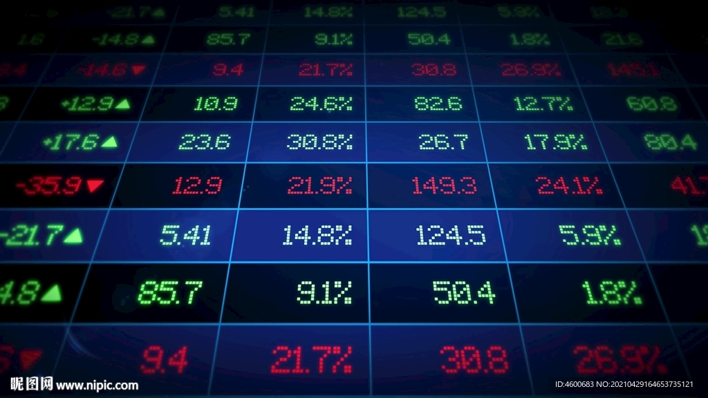证券交易所股票行情数字背景视频
