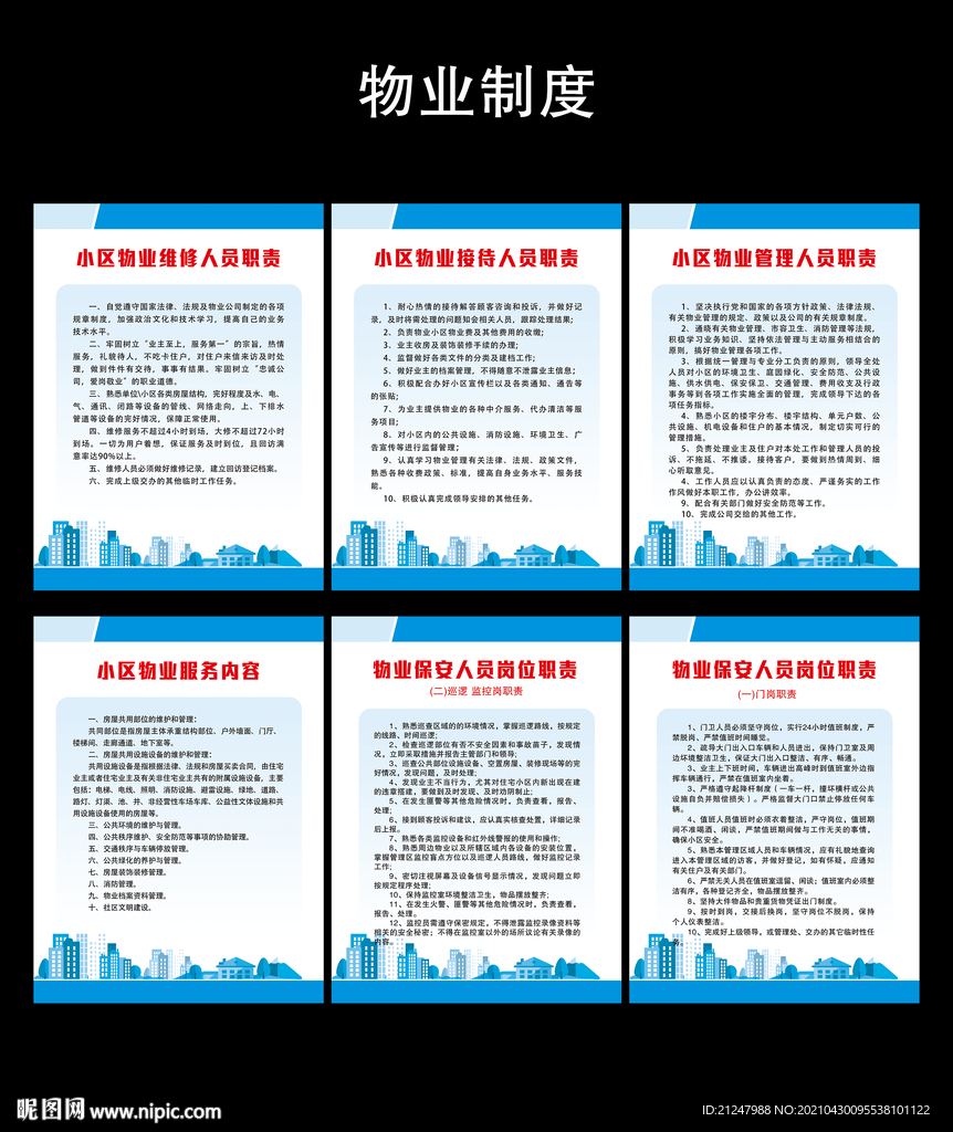 小區物業制度牌