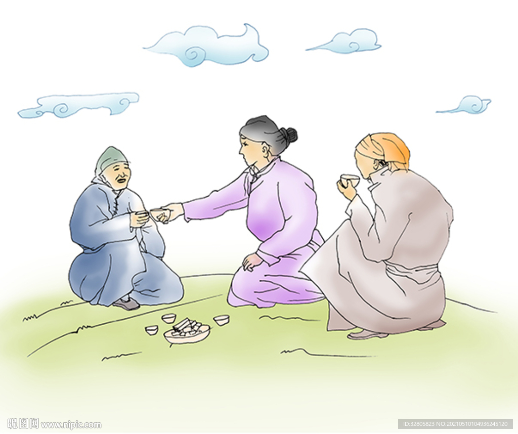 手繪蒙古生活插畫