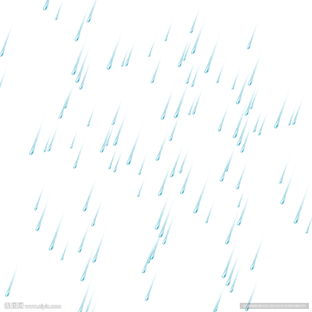 蓝色装饰雨滴卡通雨水元素