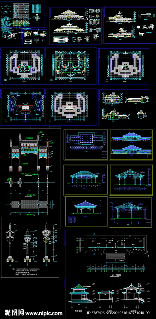 仿古山门建筑图纸