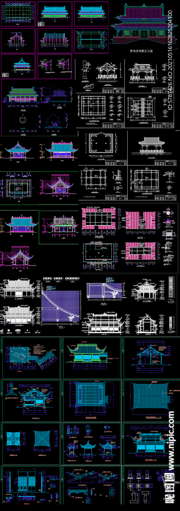 仿古建筑大殿建施圖