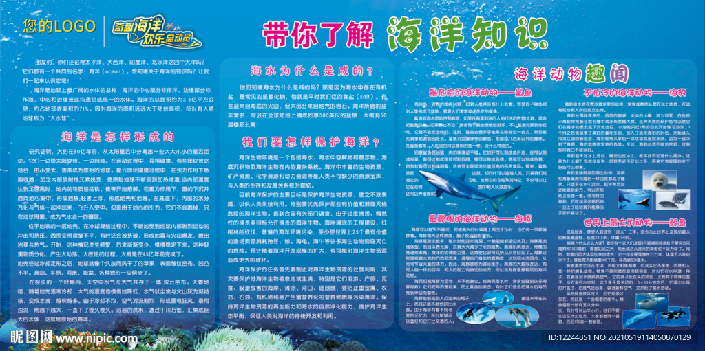 奇趣海洋歡樂總動員科普展板圖片
