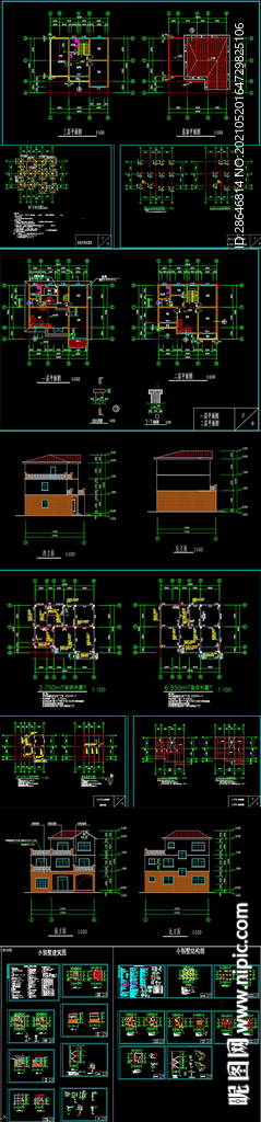 農(nóng)村別墅建筑CAD施工圖
