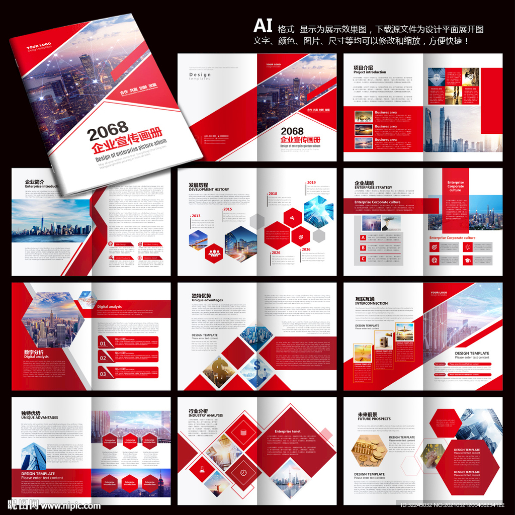 红色画册 企业画册 企业手册