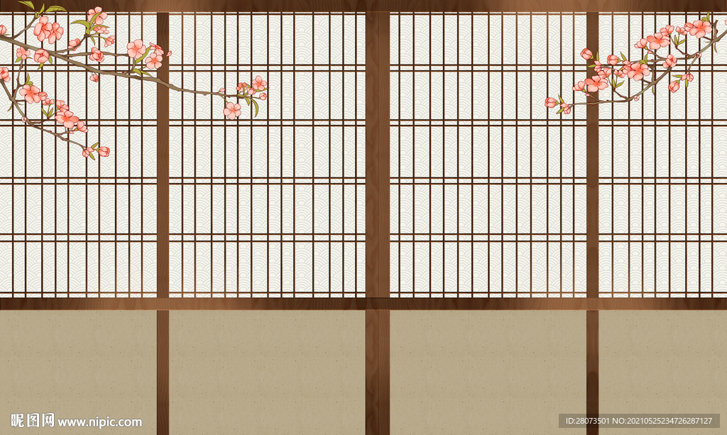 日式浮世绘背景墙图片