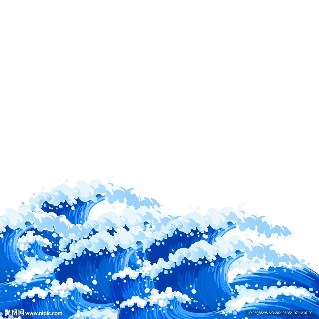 深蓝色海水浪花元素