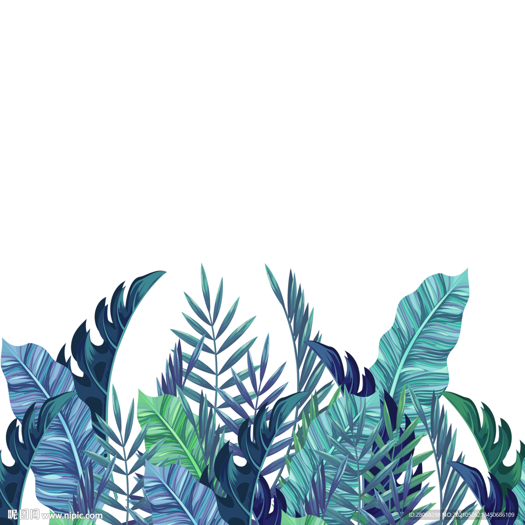 绿色植物装饰插画元素