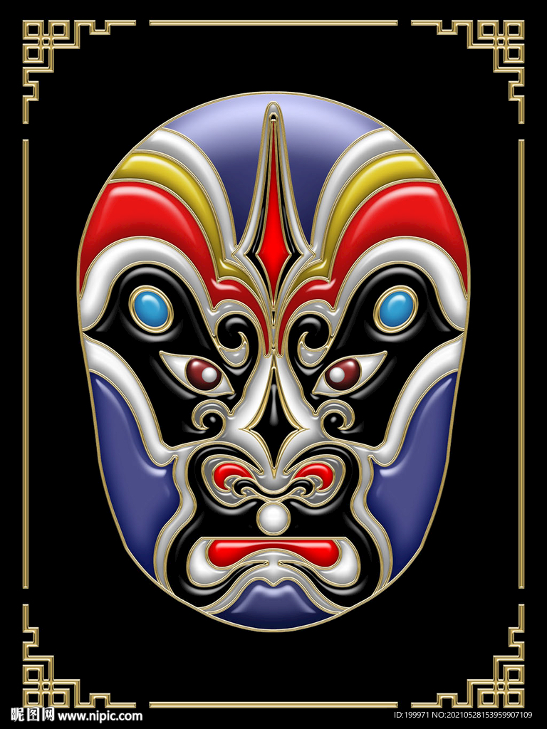 高清中國傳統(tǒng)藝術3D立體戲劇臉