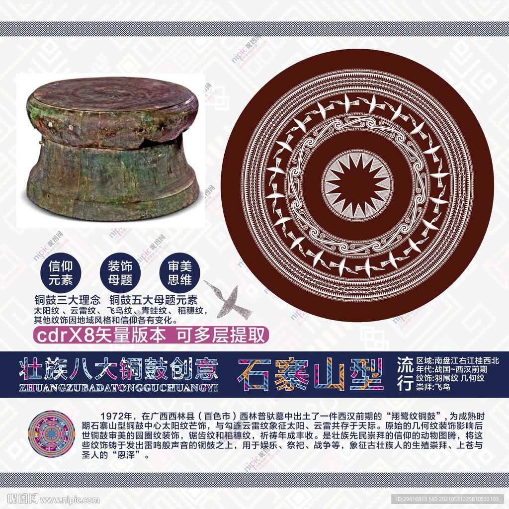 石寨山型銅鼓 西林280號鼓