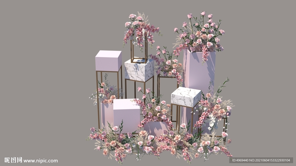 花藝美陳su模型