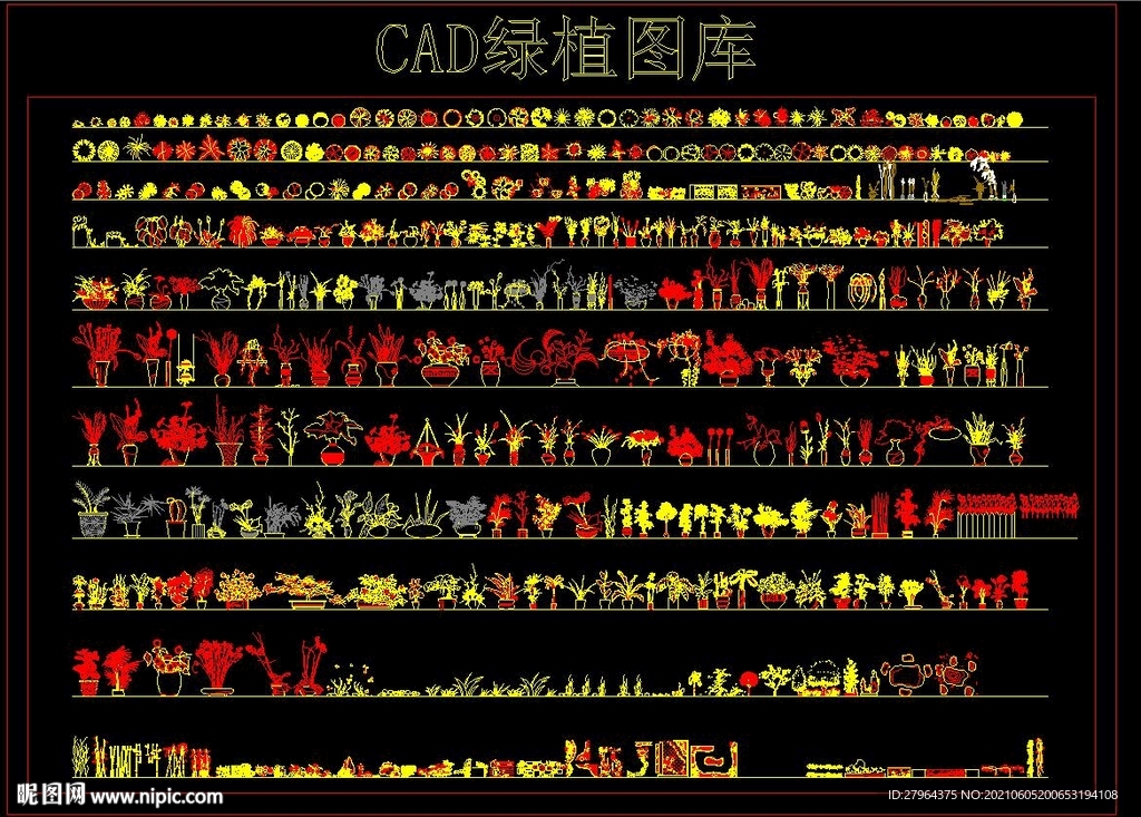 CAD綠植圖庫