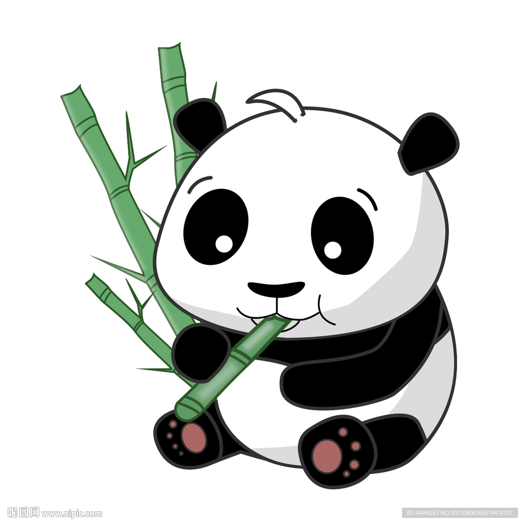 国潮风熊猫插画