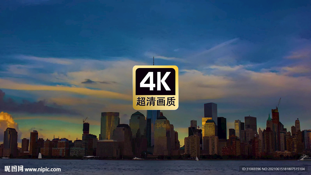 短視頻素材海濱城市建筑群游艇