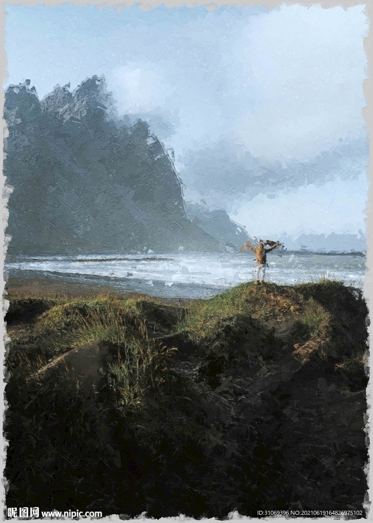 50X70数字油画装饰画海岸