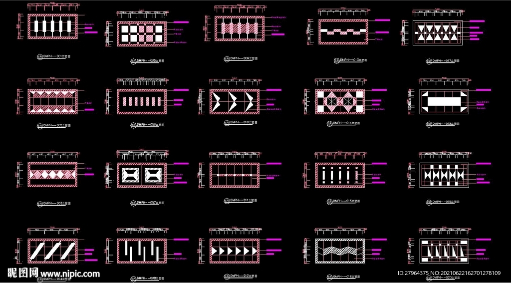 CAD 玄關地面拼花
