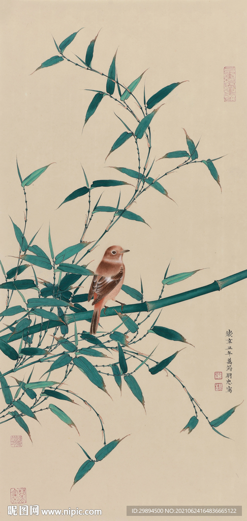 古典中式水墨竹子装饰画图片