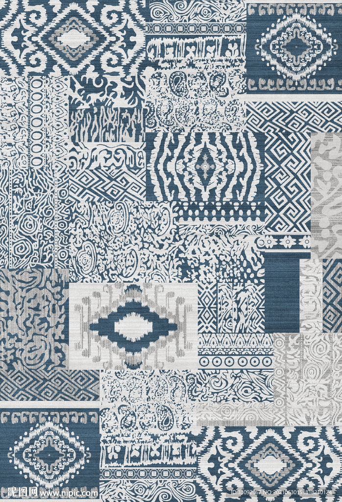 抽象复古地毯图案设计
