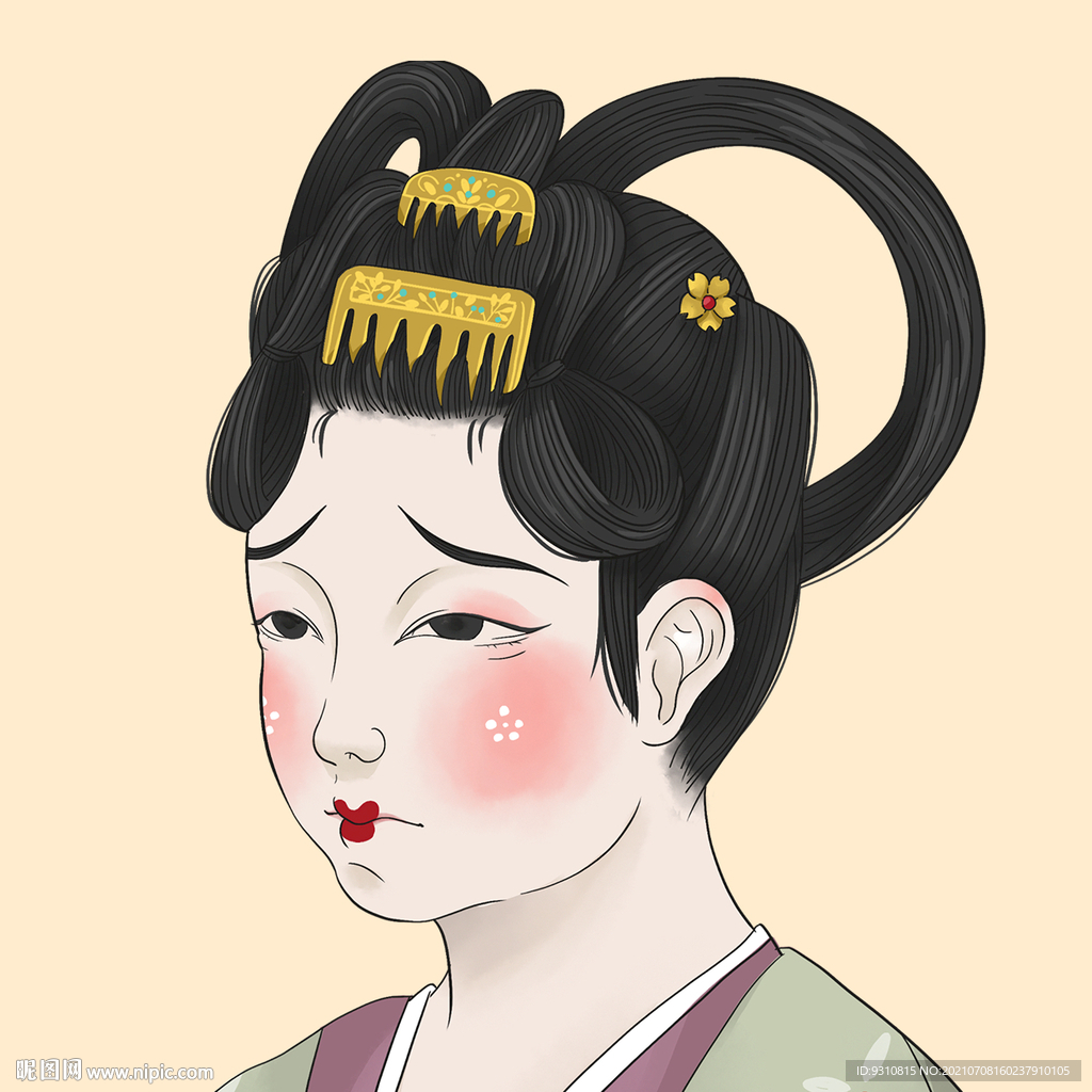 古风美女手绘插画闺蜜微信头像