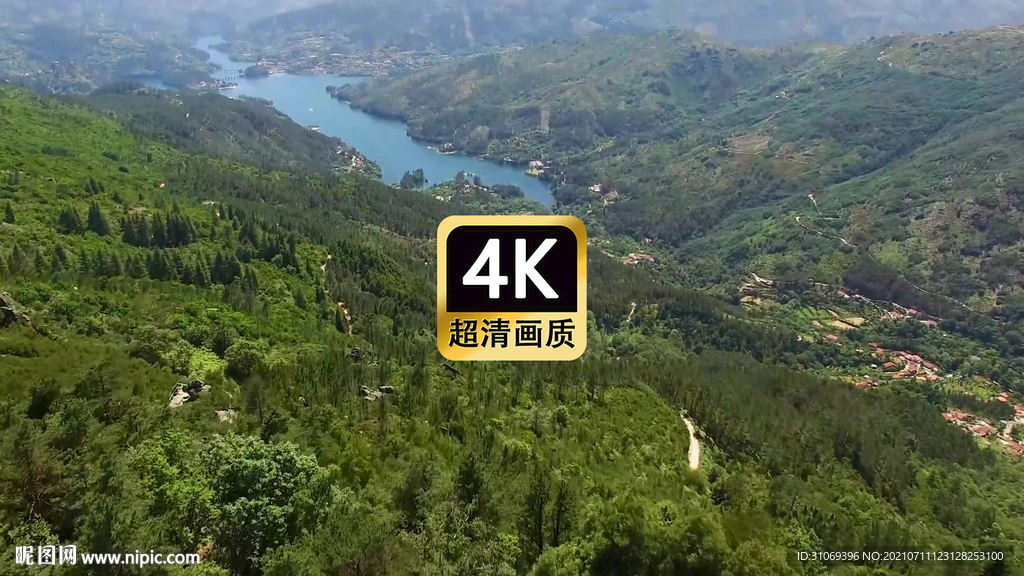 短視頻素材航拍遠(yuǎn)山河流森林美景
