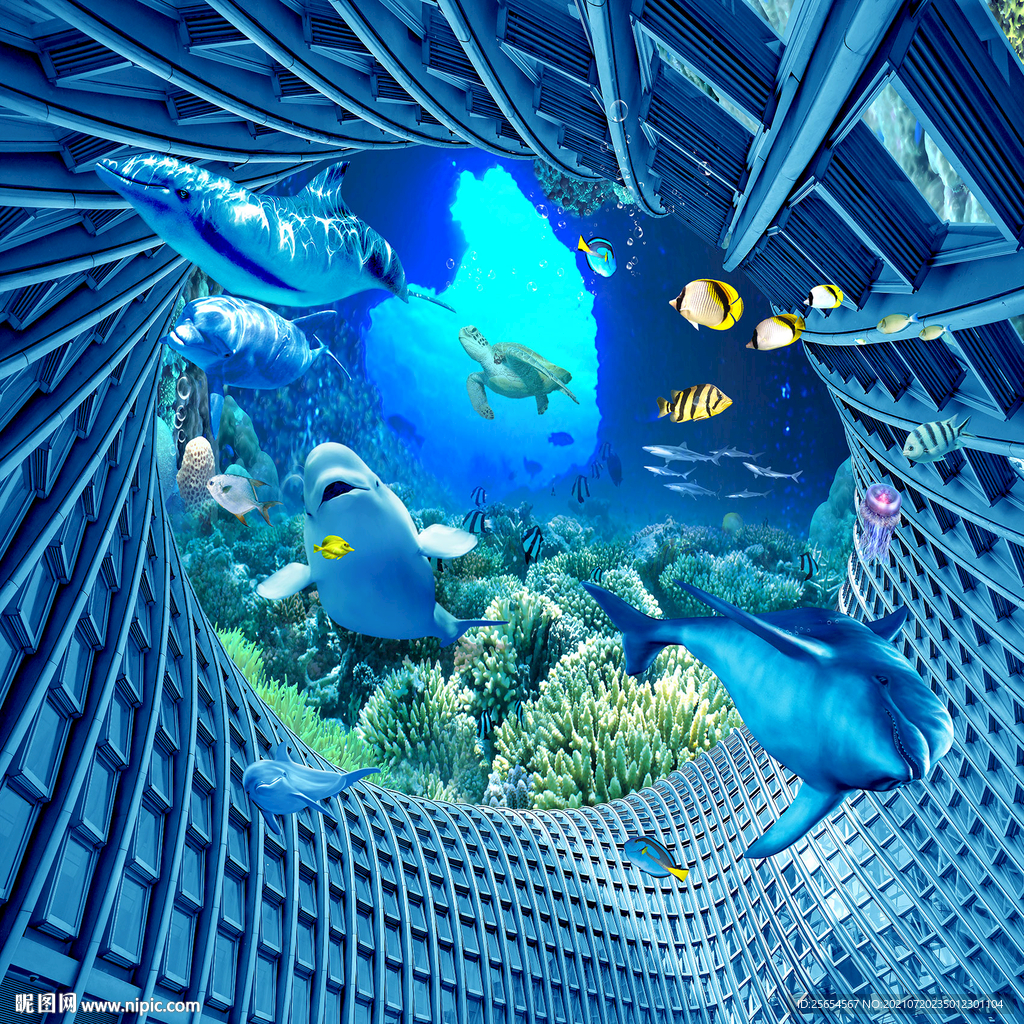 热带鱼海底世界地画