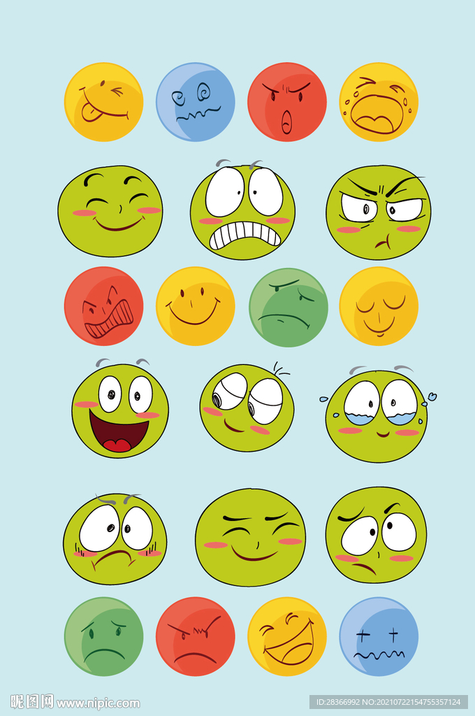AI矢量卡通简约表情包表情