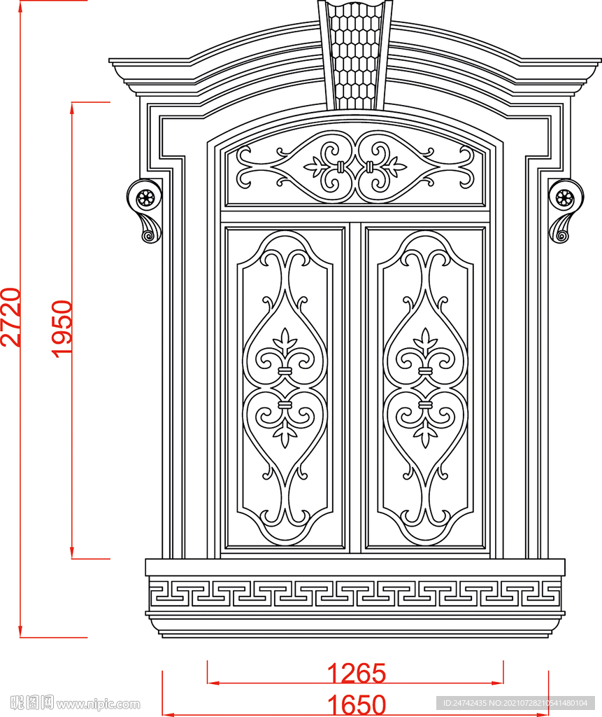 欧式门窗设计雕刻路径